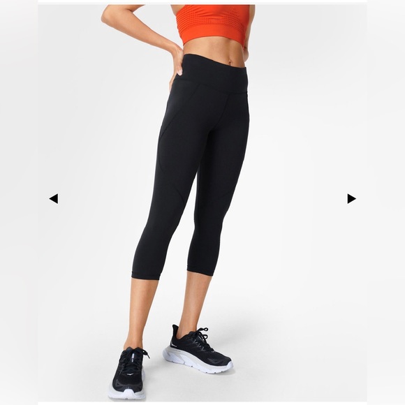 SWEATY BETTY black All Day Crop Leggings size XS MSRP $88 - Picture 2 of 7
